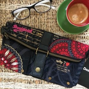 Desigual Embellished Beaded Folding Clutch